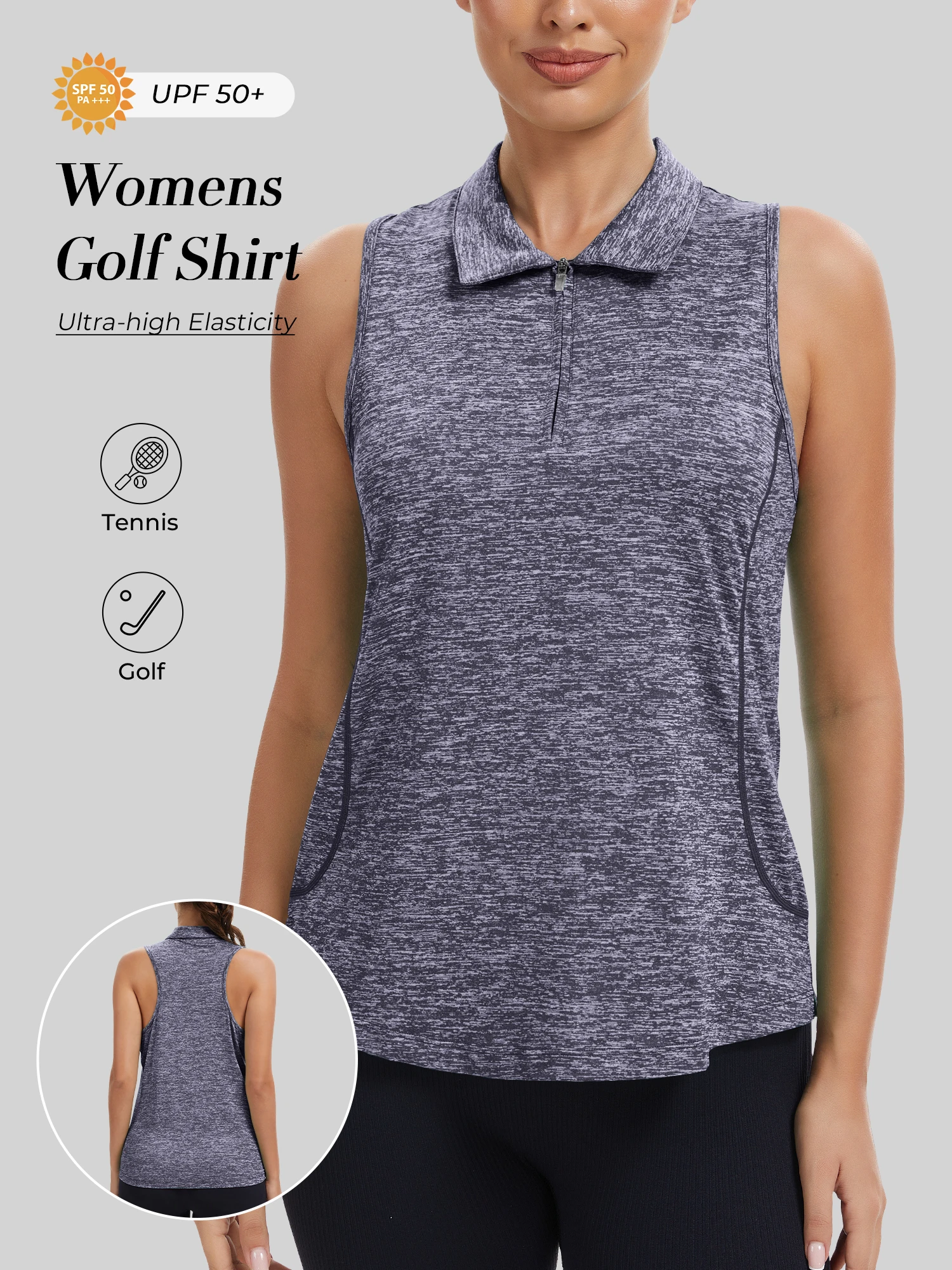 Women’s Sleeveless Golf Polo 1