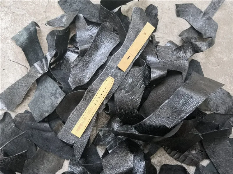 A급 타조 발가락 가죽, 발가락 가죽 조각 DIY 수제 타조 가죽 스트랩 키체인 코너 가죽