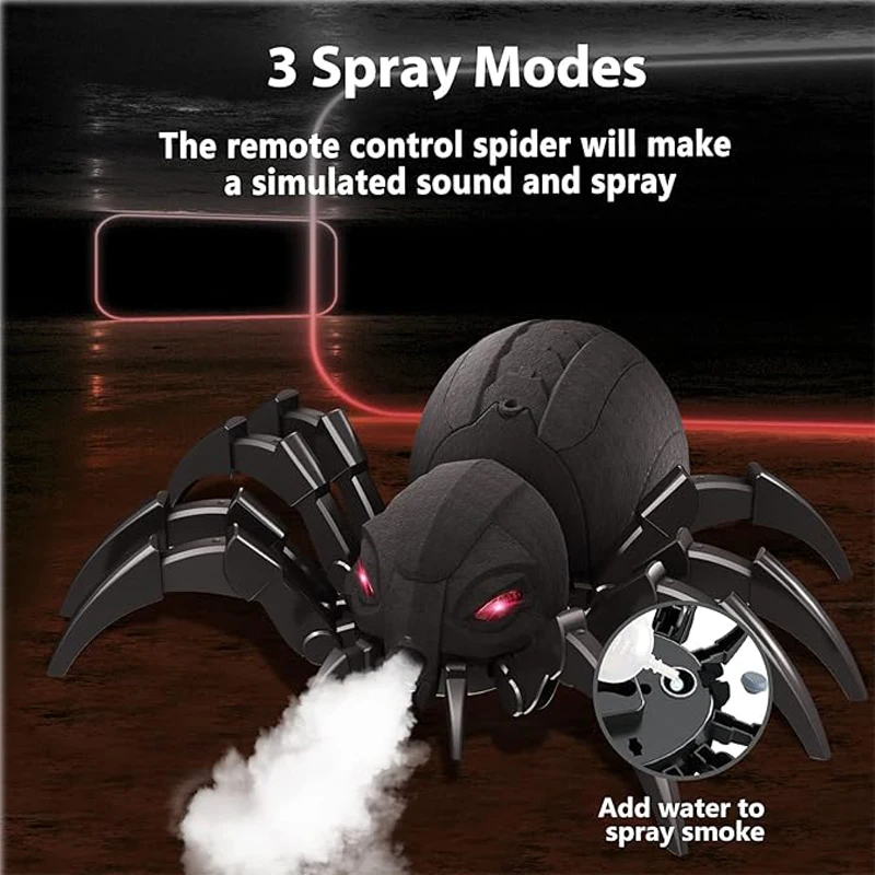 Simulation Electric Rc Spray Spider Novelty Children Toy Wireless Remote Control Light Music Animal Realistic Christmas Pet Toy 3