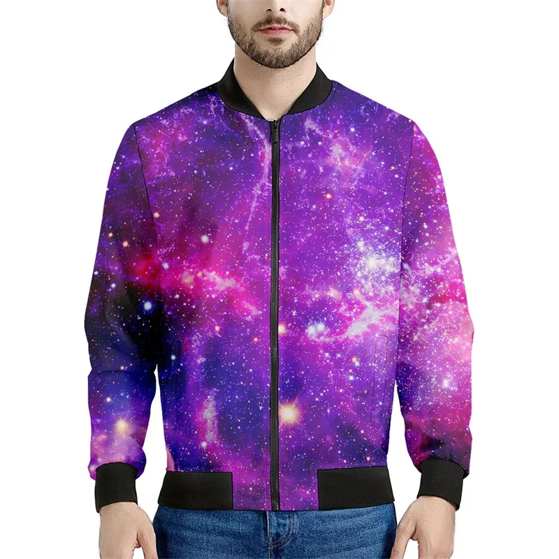 thumbnail image 1 of Chaqueta con estampado de galaxia espacial para hombre, chaqueta con estampado 3D de cielo estrellado, manga larga, moda Harajuku, chaquetas de gran tamaño con cremallera, abrigo de calle, 1 of 5