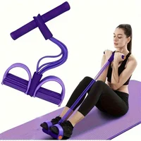 4-Tube Pedal Resistance Band Multifunction Tension Rope Elastic Yoga Pedal Puller Body Stretching Trainer Home Gym Workout Equipment