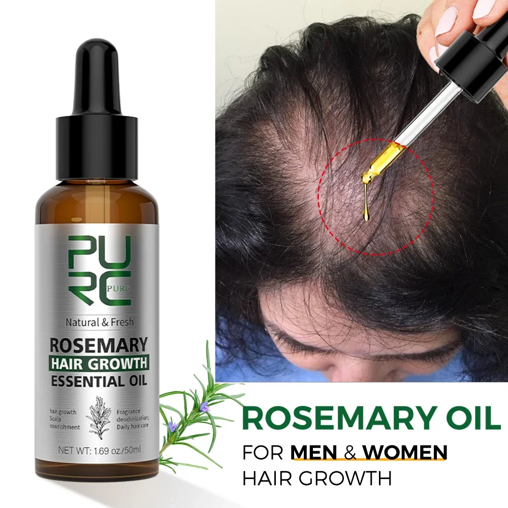 

PURC Rosemary Oil Hair Growth Products for Men Women Ginger Anti Hair Loss Regrowth Thicken Oils Scalp Treatment Hair Care 50ml