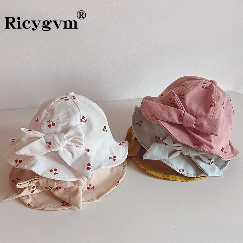 RICYGVM princesse fille soleil imprimer enfants pêcheur chapeau arc enfants Panama bassin casquette grand bord bébé crème solaire Bonnet visières_voghion.com