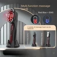 Electric Blue Red Light Micro Current Hair Growth Comb Head Face Body Care Massage Multi Functional All In One Straightener Comb 2