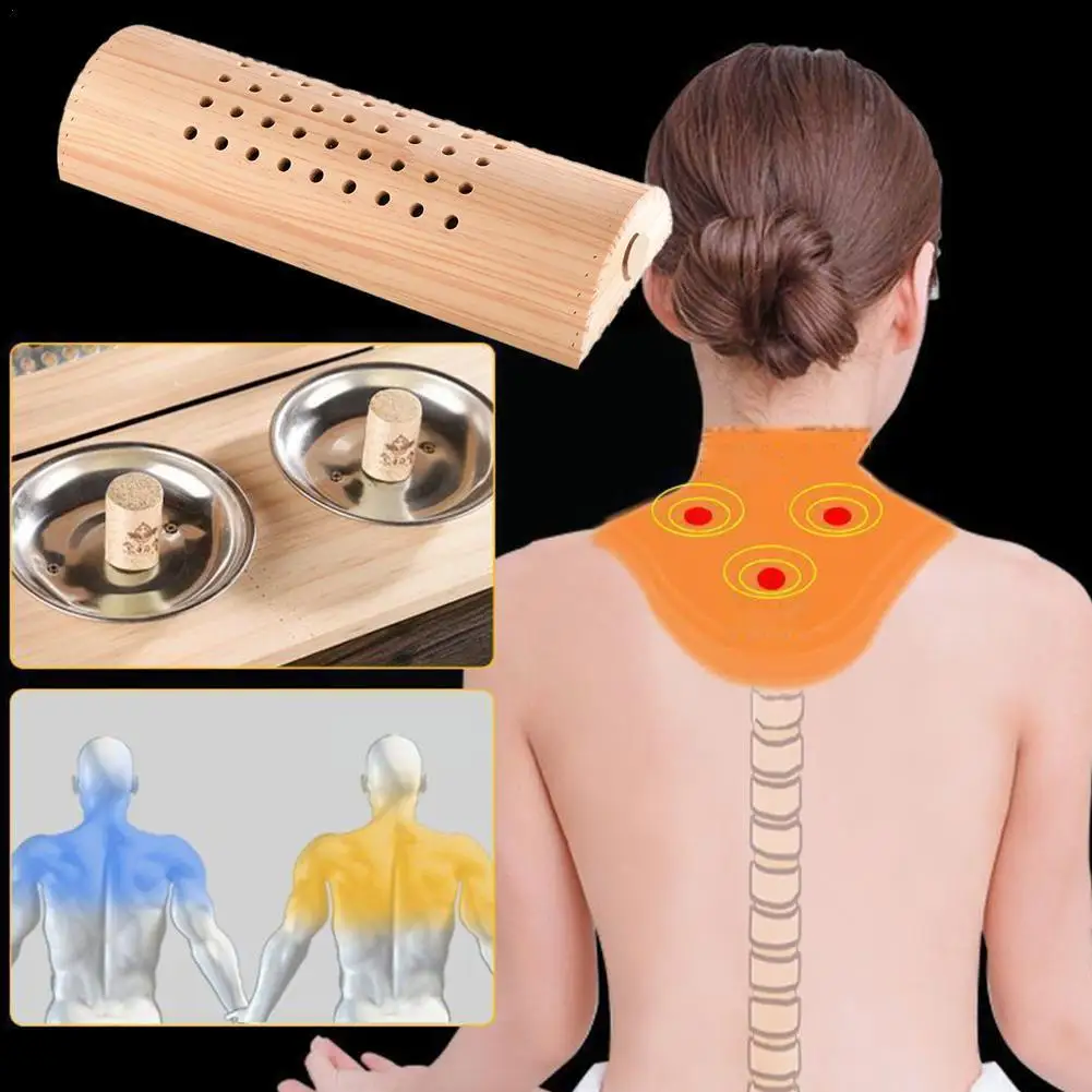 

Wooden neck moxibustion pillow, lumbar vertebra/cervical warming, neck pillow compress, acupoint hot massage vertebra L9O5