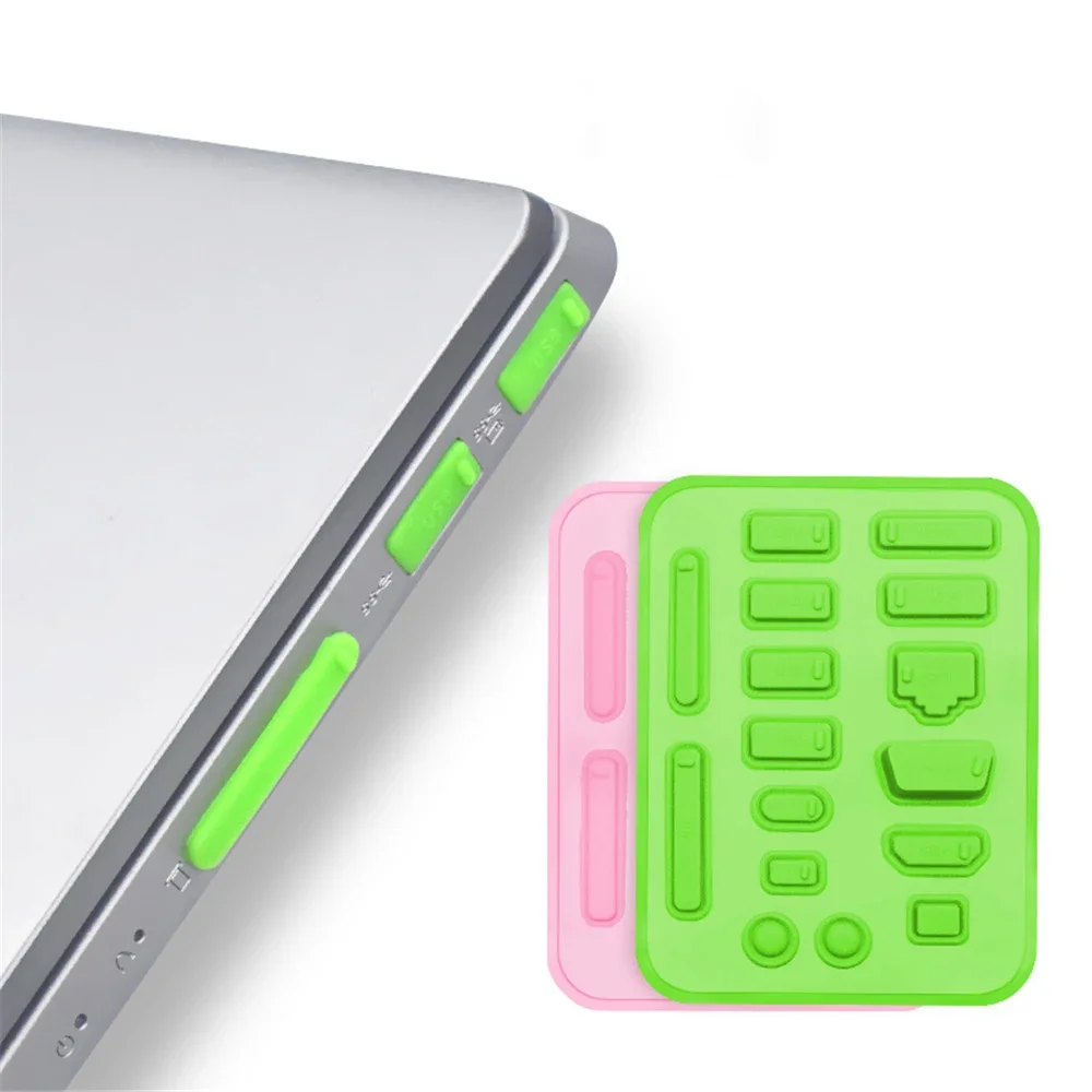 16pcs Laptop Interface Cover Silicone Anti Dust Plugs for USB HDMI Network Port VGA Rubber Plug Protect Cover Office Supplies