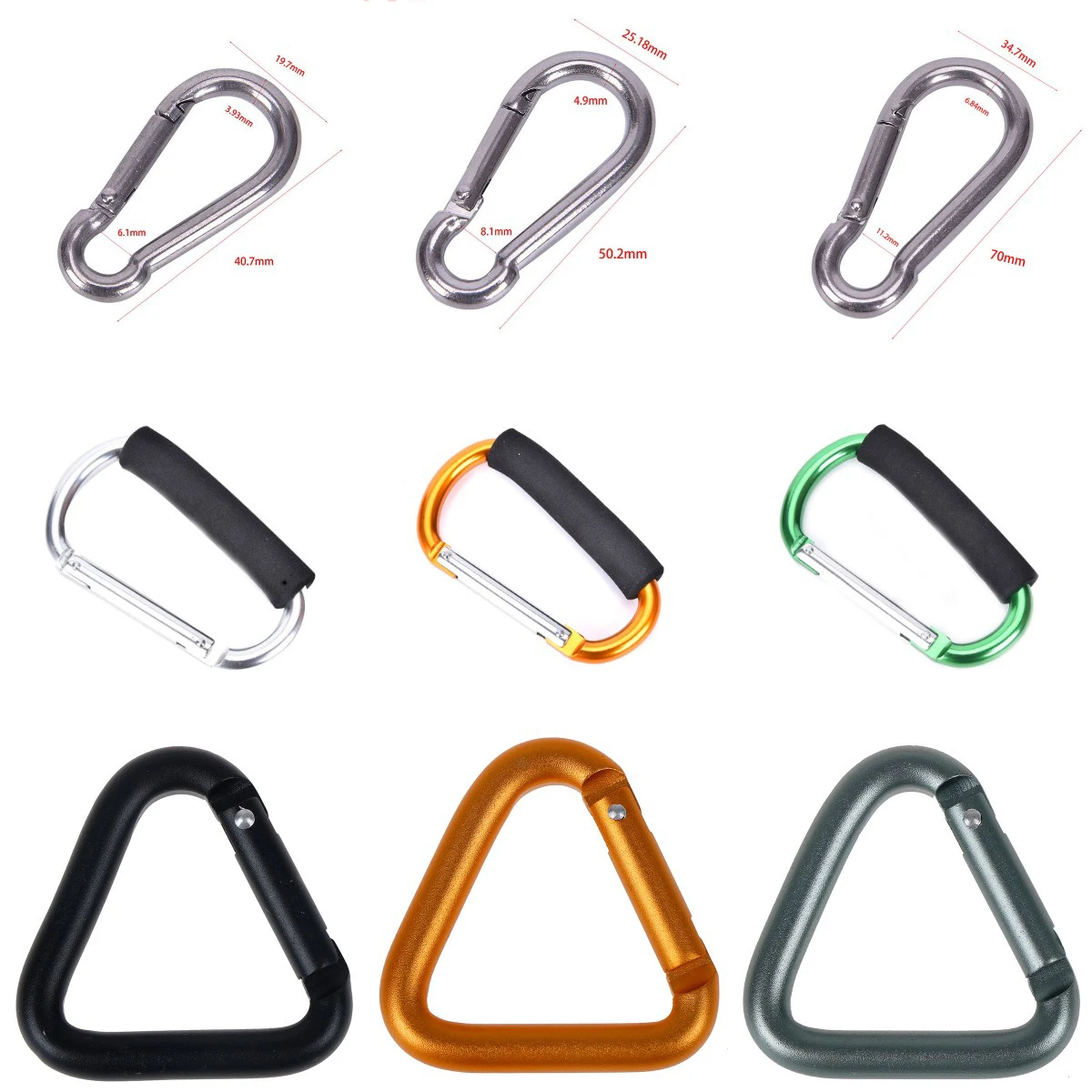 

Alluminum Alloy Mini Carabiner Keychain D-ring Buckle Spring Carabiner Snap Hook Clip Keychains Outdoor Camping Daily Use