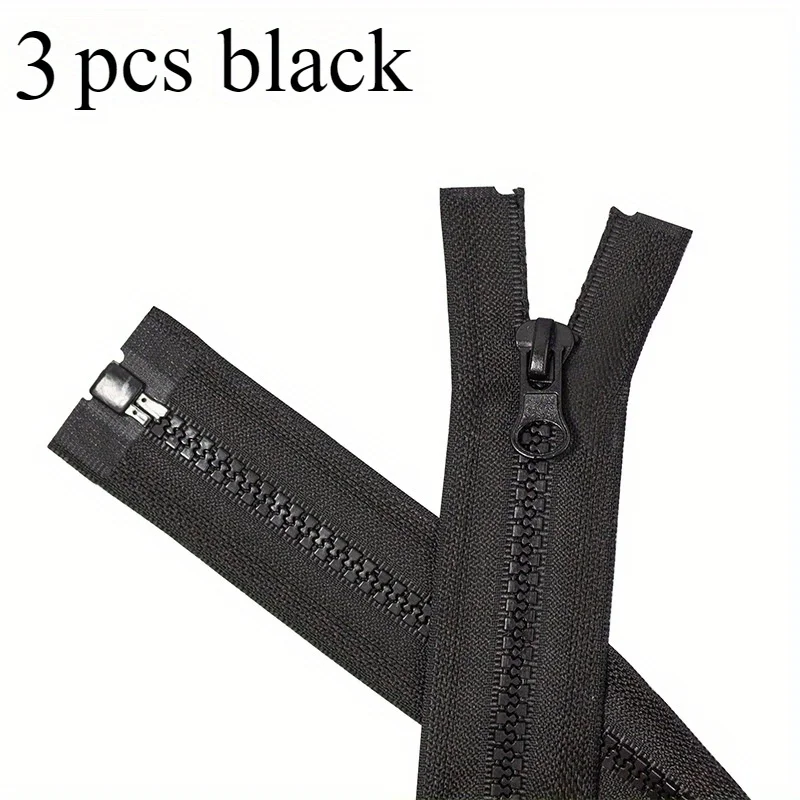 3'lü # 5 reçine plastik fermuarlar çok renkli otomatik kilitleme fermuar kenarları büyük dişler fermuarlı ceket ceket giyim aksesuarları