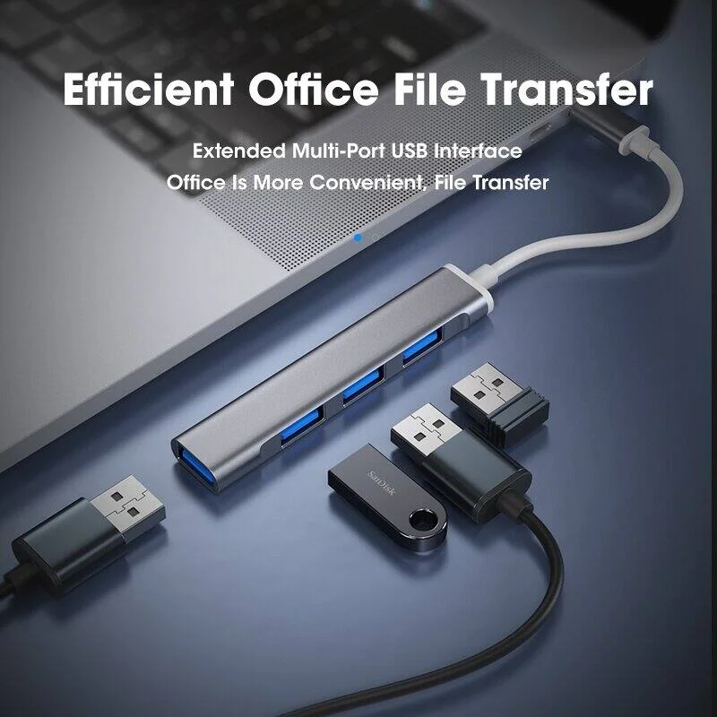 USB Hub USB Hub Adapter USB Type Adapter Type C USB HUB 3.0 4 Port Multi Splitter Adapter OTG For Xiaomi Lenovo Macbook Pro 13 15 Air Pro PC Computer Accessories