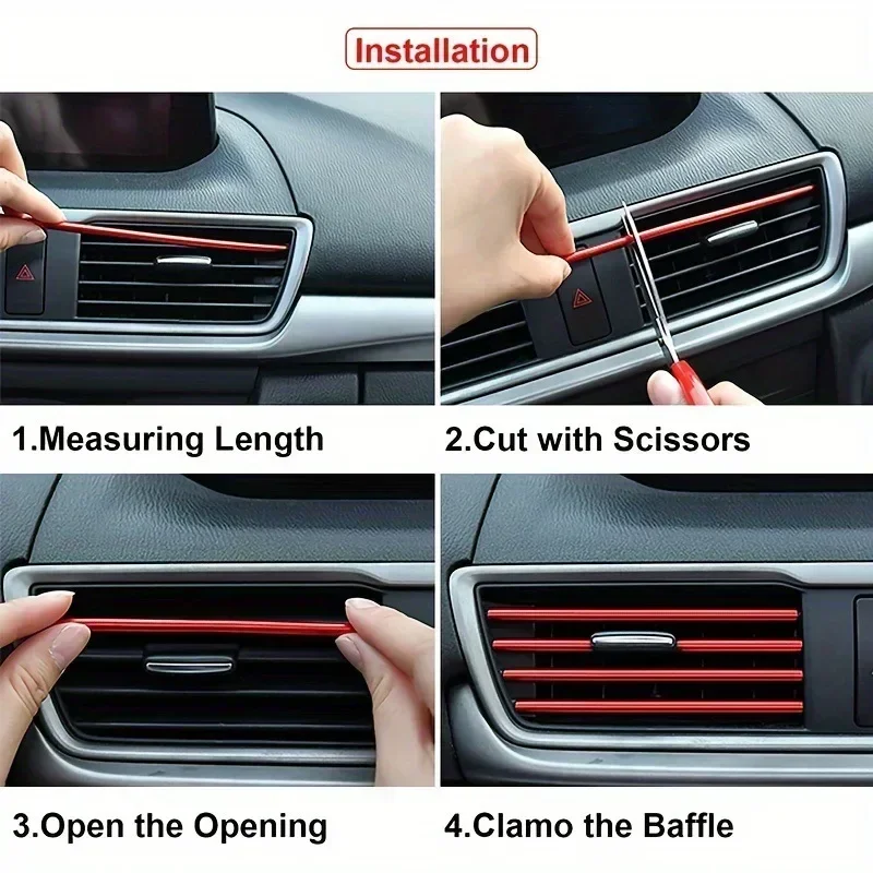 5-Color U-Shaped Chrome Car Decoration Strip Clip