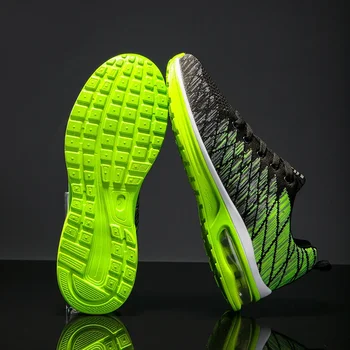 2024 Spring New Men's Casual Lightweight Running Shoes Fluorescent Green Sports Breathable Mesh Sole Anti-Slip Couple Shoes 1