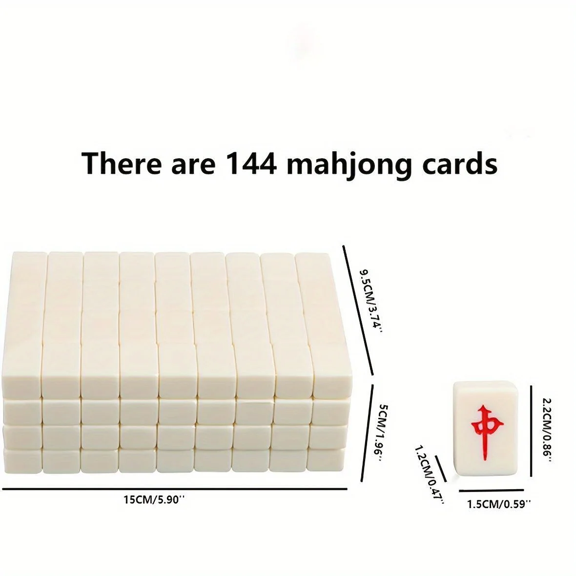 Compact Mahjong Set with Storage Box - 144 Tiles for Travel and Home Play 2