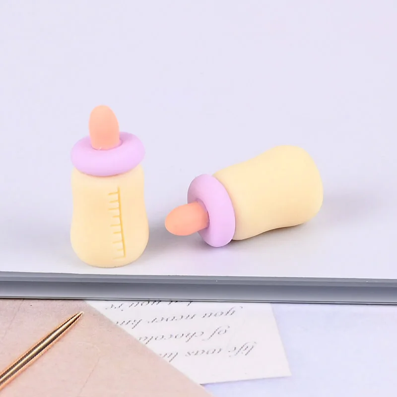 10 Stück 3D Babyflasche Harz Cabochon Flatback Miniatur Handwerk Verzierungen Neuheit 2023 Scrapbooking DIY Handyhülle Dekor – Detail 9
