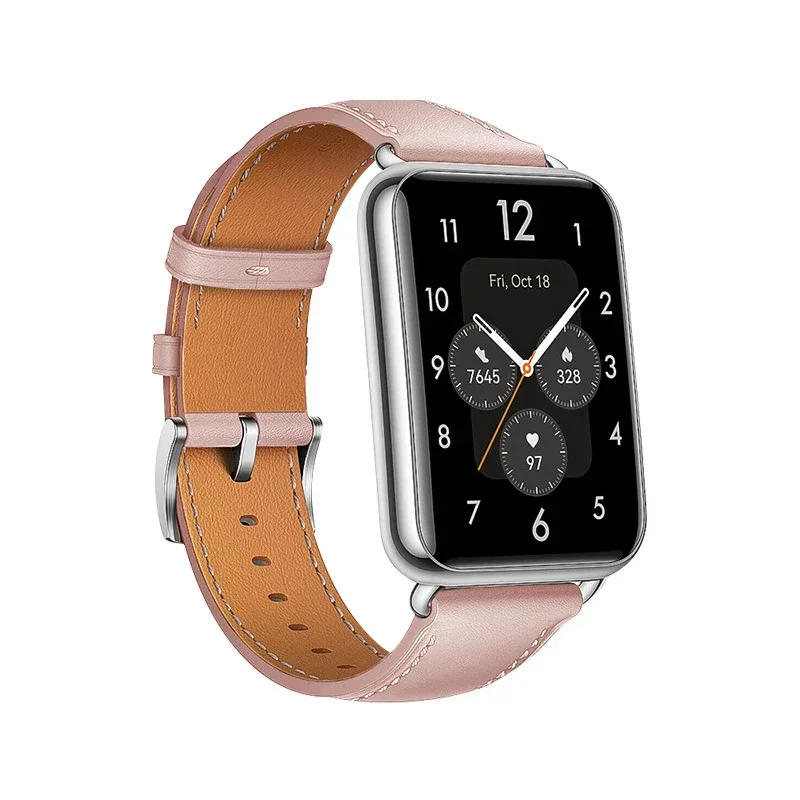 Lederband Für Huawei Uhr Fit 2 Smartwatch Band Ersatz Sport Armband retro Echte Armband Huawei Fit 2 Zubehör – Detail 6