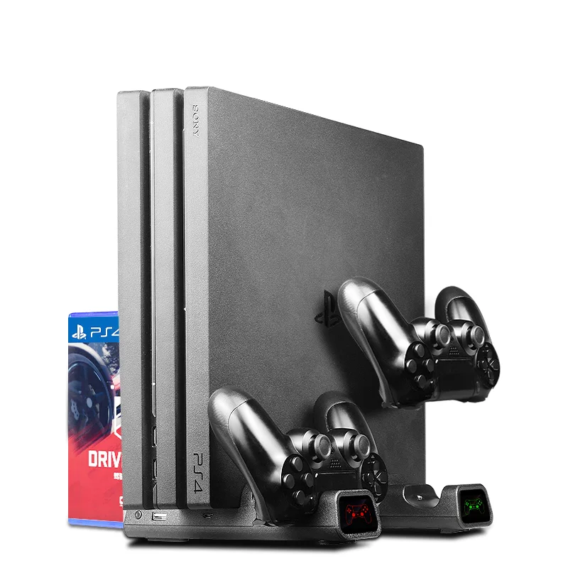 DATA FROG 수직 냉각 선풍기 스탠드,  플레이스테이션 4 용 LED 충전기 스테이션, PS4 PS4 슬림 PS4 프로 콘솔 듀얼 컨트롤러