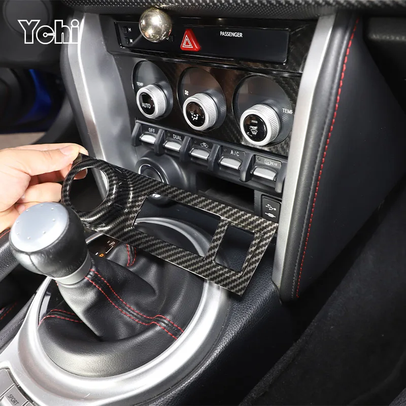 

Для Toyota 86, для Subaru BRZ 2012-2021, АБС-углеродное волокно/Красный Автомобильный однокнопочный чехол для пускового переключателя, наклейка для отде...