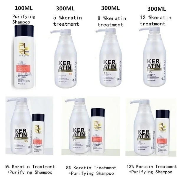 Brazilian Keratin Hair Straightening Treatment 300mL or Purifying Shampoo 100mL or Make Hair Straightening Care Set laundry