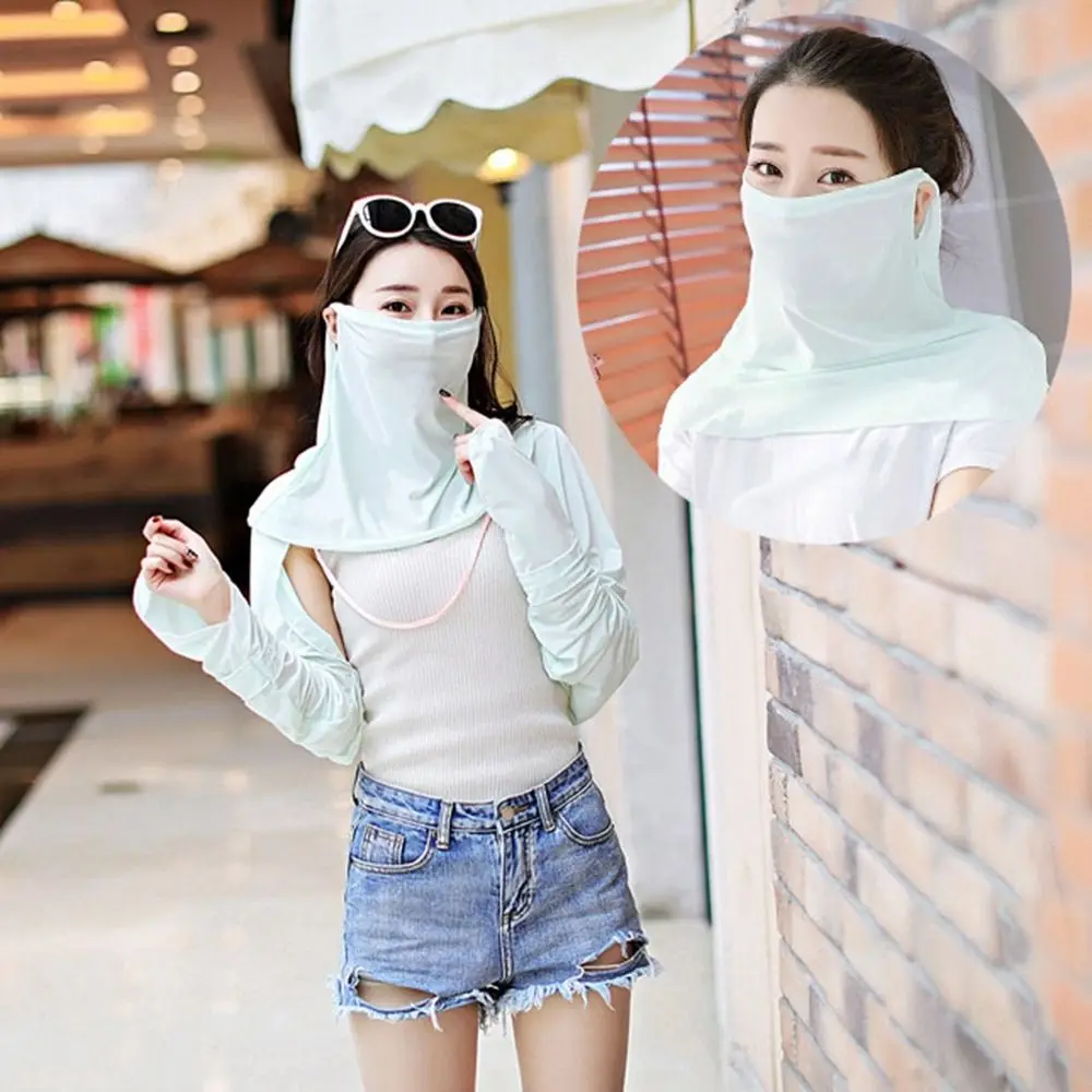 Elastic Breathable Sun UV Protection Solid Color Sports Fishing Unisex Outdoor Neck Scarf Face Scarves Ice Silk Mask Face Cover