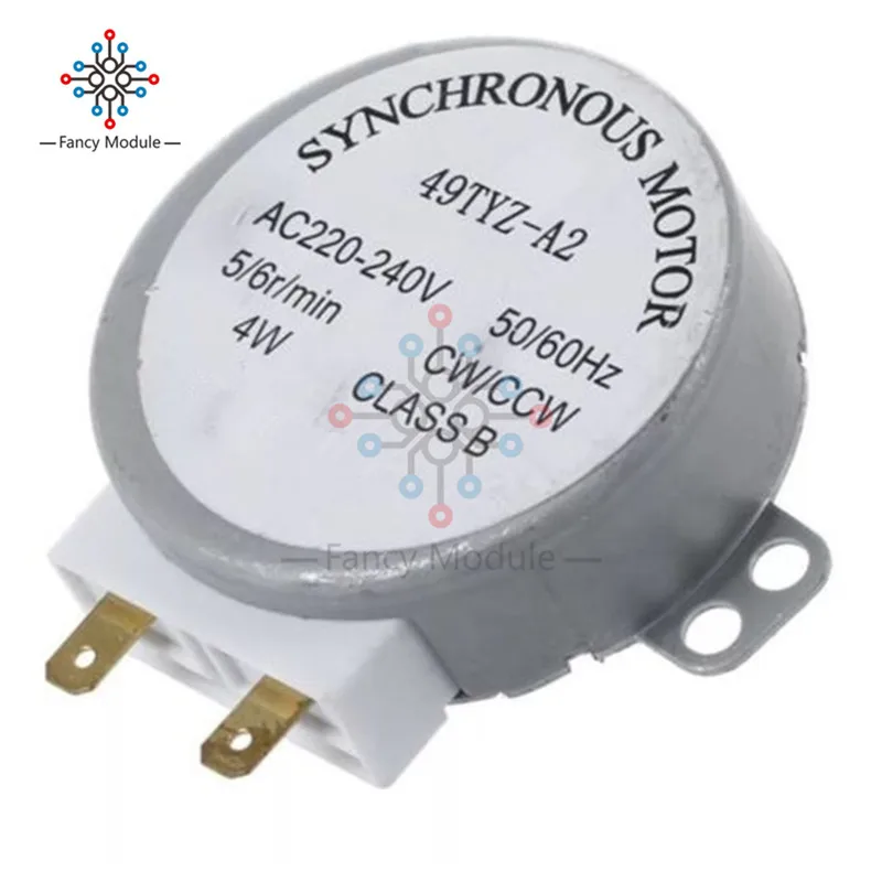 1Pcs Microwave Motor Turntable Turn Plate CW/CCW Class B 4W 50/60Hz AC  220-240V Rotary Table Synchronous Motor 49TYZ-A2