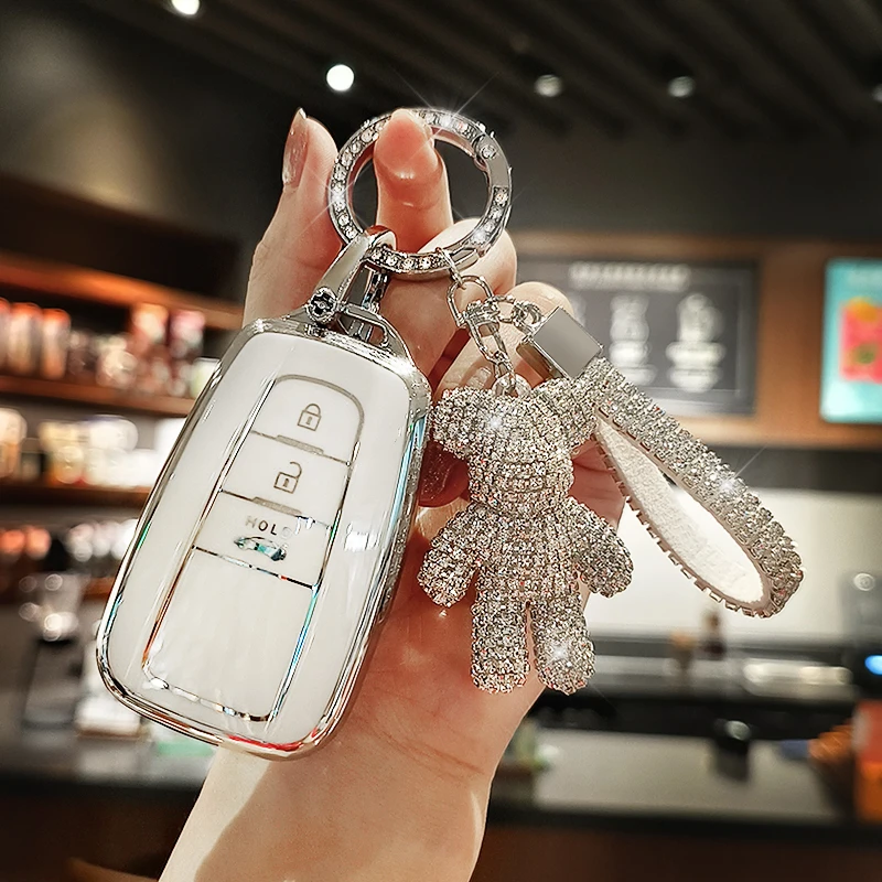 

Fashion TPU Car Key Case Full Cover Shell For Toyota Prius Camry Corolla CHR C-HR RAV4 Land Cruiser Prado Keychain Accessories