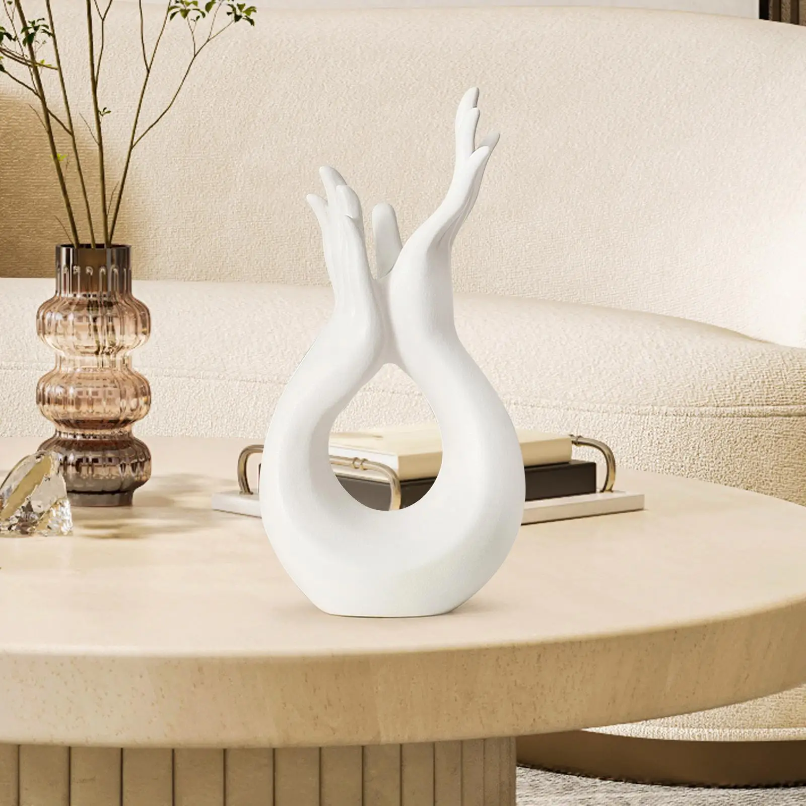 Human Body Ceramic Hand Vase Table Centerpiece Collection Photo Prop Elegant Floral Vase for Home Restaurant Bedroom Indoor Cafe