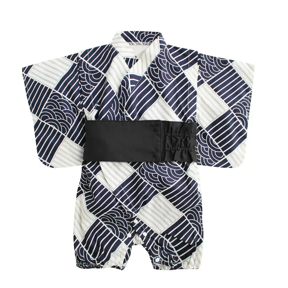 Retro Kimono Summer Baby Girl Boy Clothes Romper Jumpsuit Short-sleeved Bathrobe Newborn Baby Jumpsuits Playwear Cute Custume 6