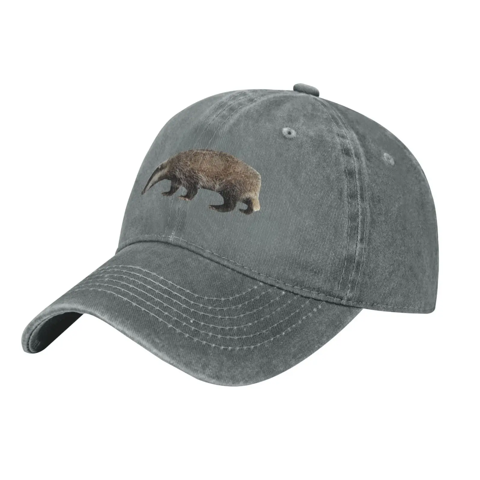 Cute-Honey-Badger-Animal-Baseball Cap Retro Adjustable Dad Hats Gift for Men Women Gray