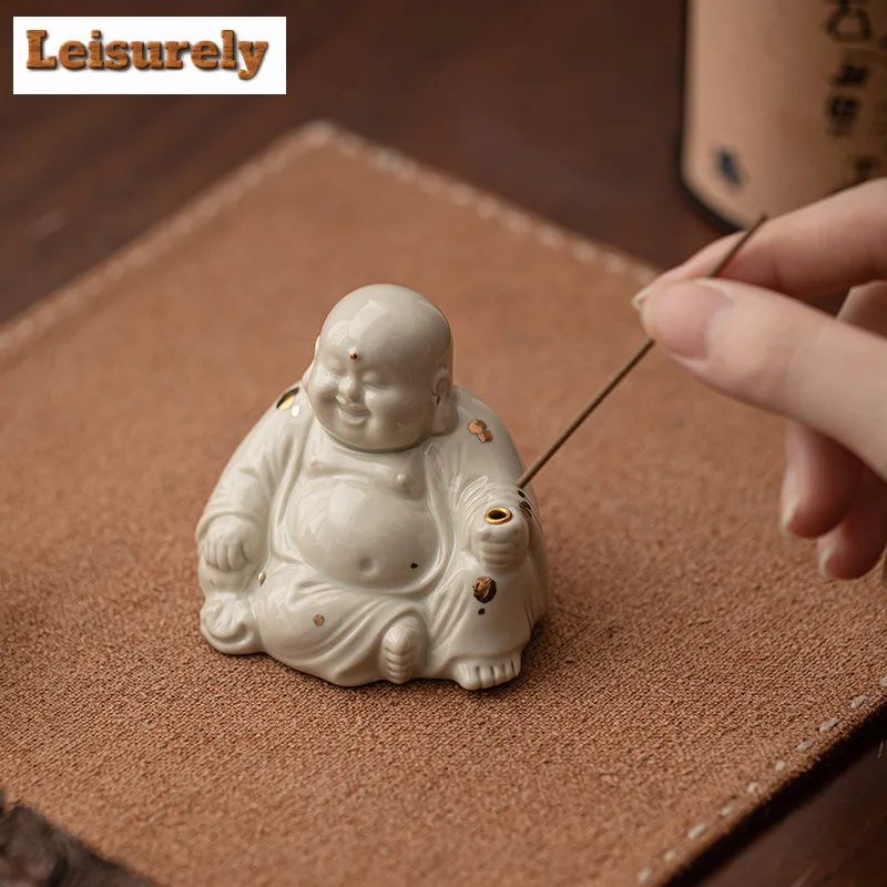 Double Happiness Buddha Mini Incense Holder Incense Smoke Waterfall Incense Burners Meditation Censer Home Accessories Craft