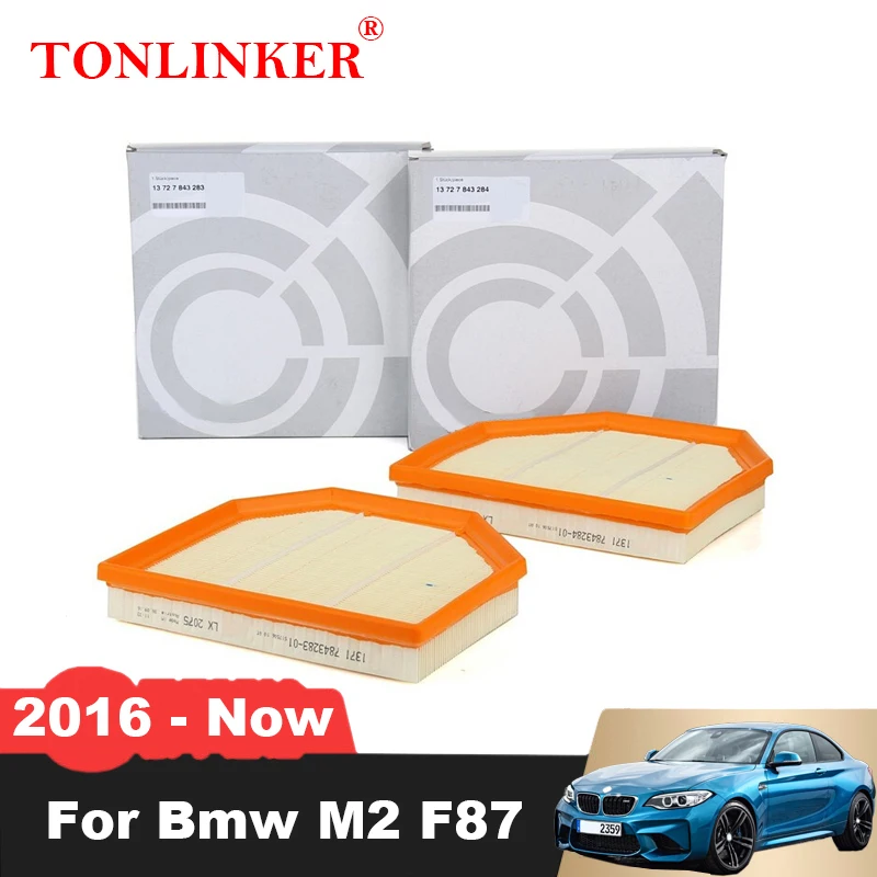 TONLINKER воздушный фильтр 13727843283 13727843284 для Bmw M2 F87 F22 3.0L S55B30 модель 2018 2019 2020 2021 2022-Now