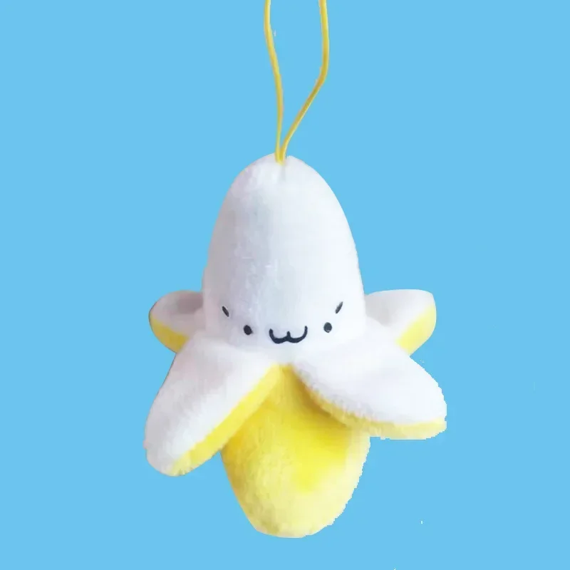 바나나 봉제 인형, 봉제 인형, 장난감 열쇠 고리 인형, 귀여운 집 장식, 어린이 생일 선물, 부드러운 봉제 턱받이, 8cm