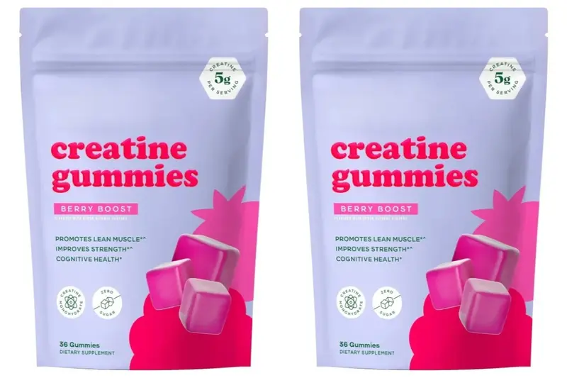 Berry Flavor Sugar Free Creatine Gummies Daily Health Nutrition & Lean Muscle Support，Gluten Free & Non GMO 36 Pieces Per Bag - Image 8