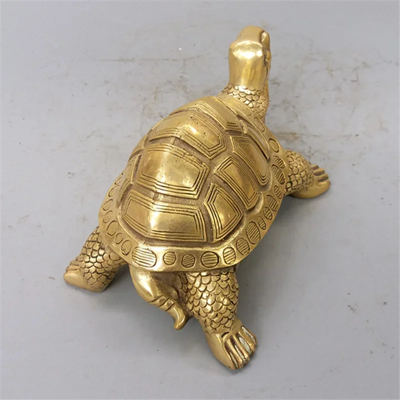 Brass Feng Shui Turtle Tortoise Statue Lucky Animal Sculpture for Longevity Home Office Decoration Figurine Gift Study ornament ornament crafts miniature figurines resin ornaments miniature ornament resin crafts turtle ornament