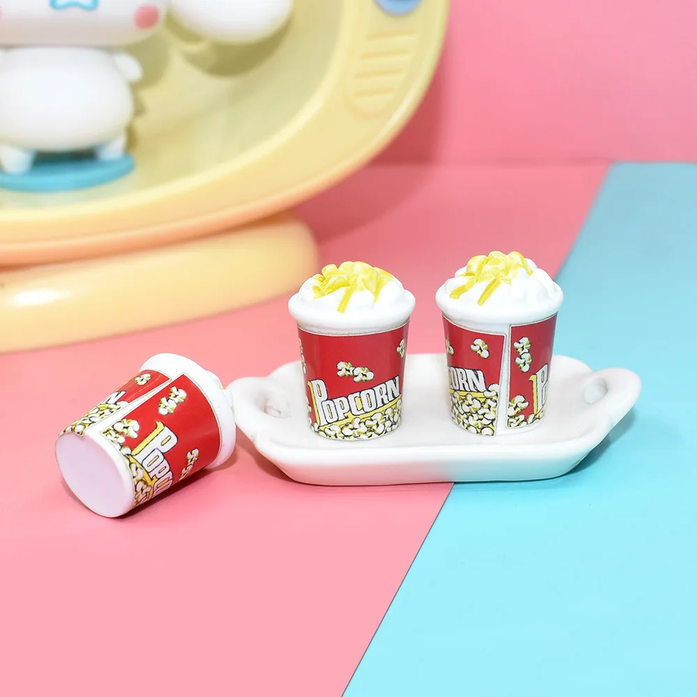 Doll Accessories 5pcs 1/12 Scale Popcorn for BJD Dolls Miniature Dollhouse Food Mini Popcorn Bucket for Dollhouse Decor Kids Toys
