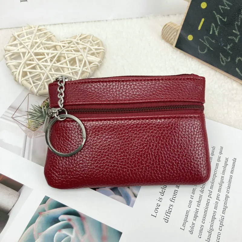 Vintage Mens Leather Key Wallet Zipper Key Holder Coin Wallet Change P