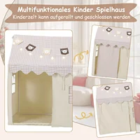 Tente d'intérieur pour enfants, maison de jeu pour enfants avec polymères et lumières, tente de jeu avec bannière et fenêtres, garçons et filles de 1 à 8 ans 4