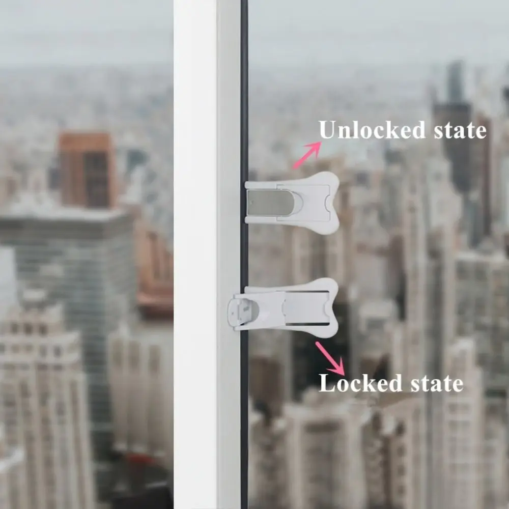 Sliding Door Lock Self-adhesive Window Lock Cabinet Door ABS Drawer Baby Safety