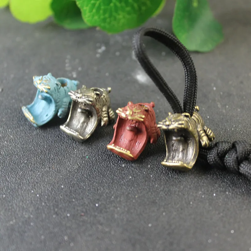 Couteau à Perles Tête De Tigre - Laiton Doré - Pour Bracelet Paracorde - Neuf - Chine