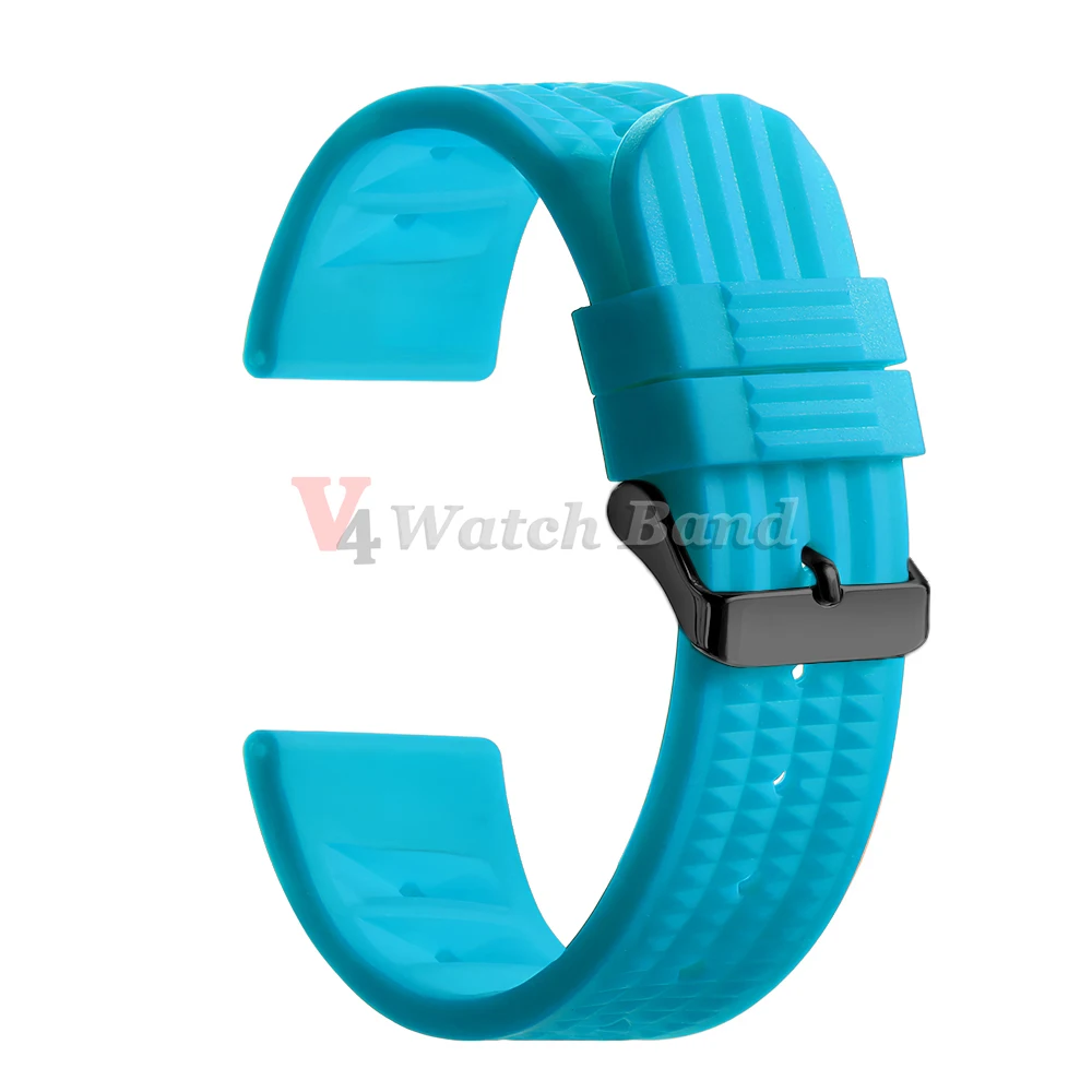 Premium Waterproof Silicone Sport Strap - Universal 20mm/22mm Rubber Watchband