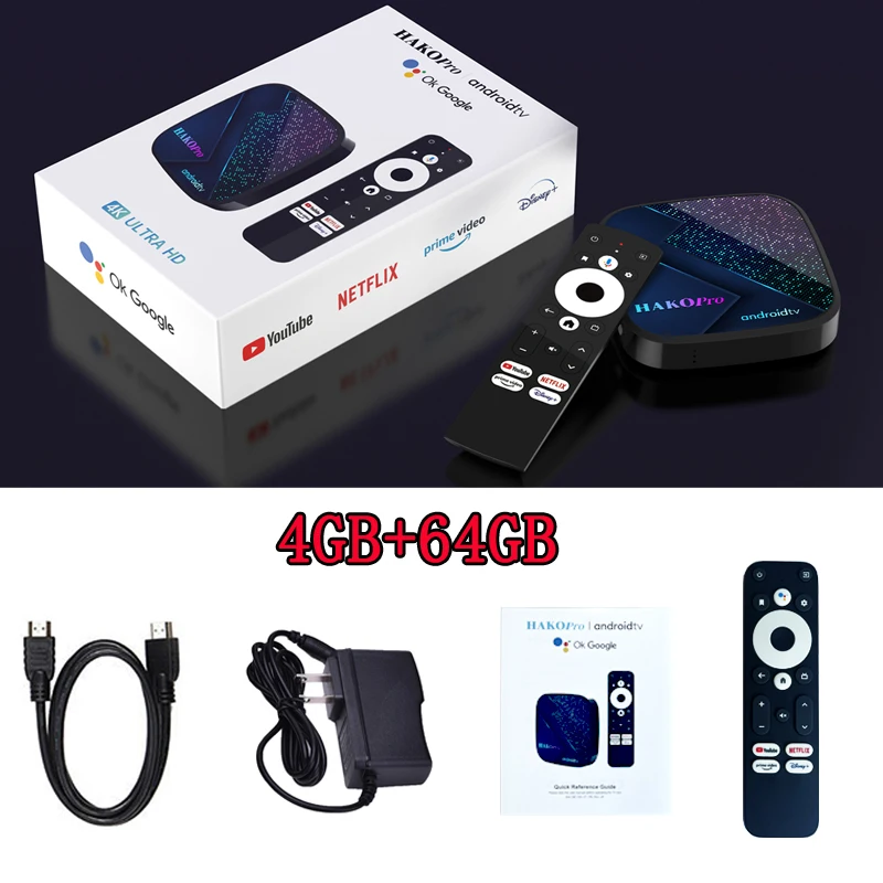 2023 Hako Pro Android TV Box Amlogic S905Y4 2/4G DDR4 Ethernet HDR Google  Cetified Home Streaming Media Player 4K Set Top Box - AliExpress