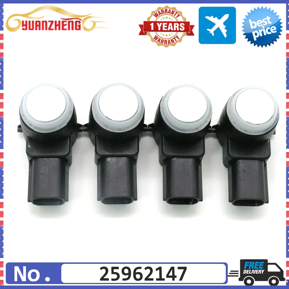 

4x PDC Parking Sensor 25962147 For Buick Lucerne Cadillac Escalade Chevrolet Avalanche Silverado Tahoe GMC Yukon 25961317 White