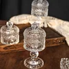 Light Luxury Relief Glass Jar Delicious Afternoon Tea Snacks Cups Household Cute Candy Jar Creative Desktop Storage Ornament 1