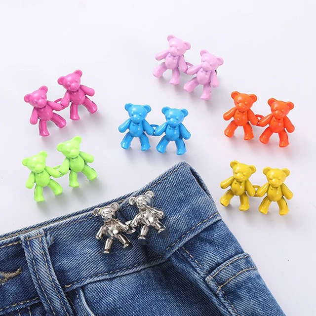 1Pair Bear Tighten Waist Button Pin Adjustable Waist Buckle Extender Pant Waist  Tightener Fashion Detachable Jean Button Pin - AliExpress