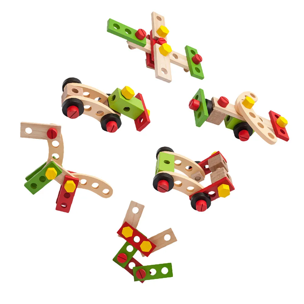 1 세트 나무 DIY 시뮬레이션 수리 키트 어린이 분해 역할 놀이 교육 도구 상..