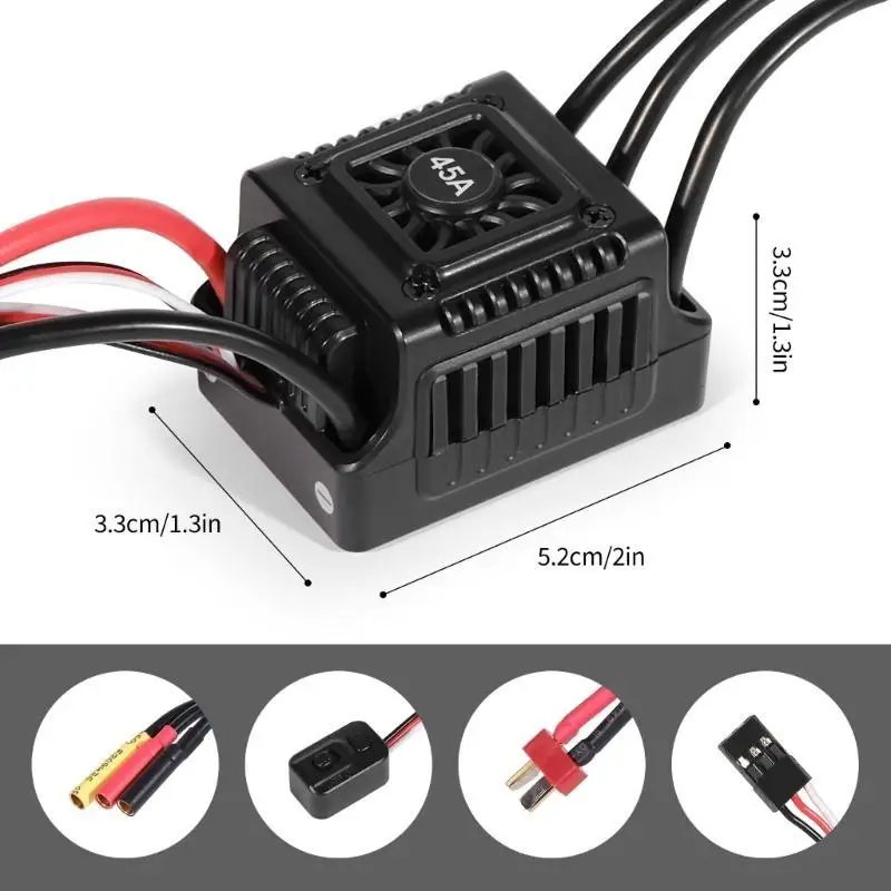 652F WSDT 45A Sensorloser bürstenloser ESC, elektronische Geschwindigkeitsregelung für Außenanwendungen – Detail 8