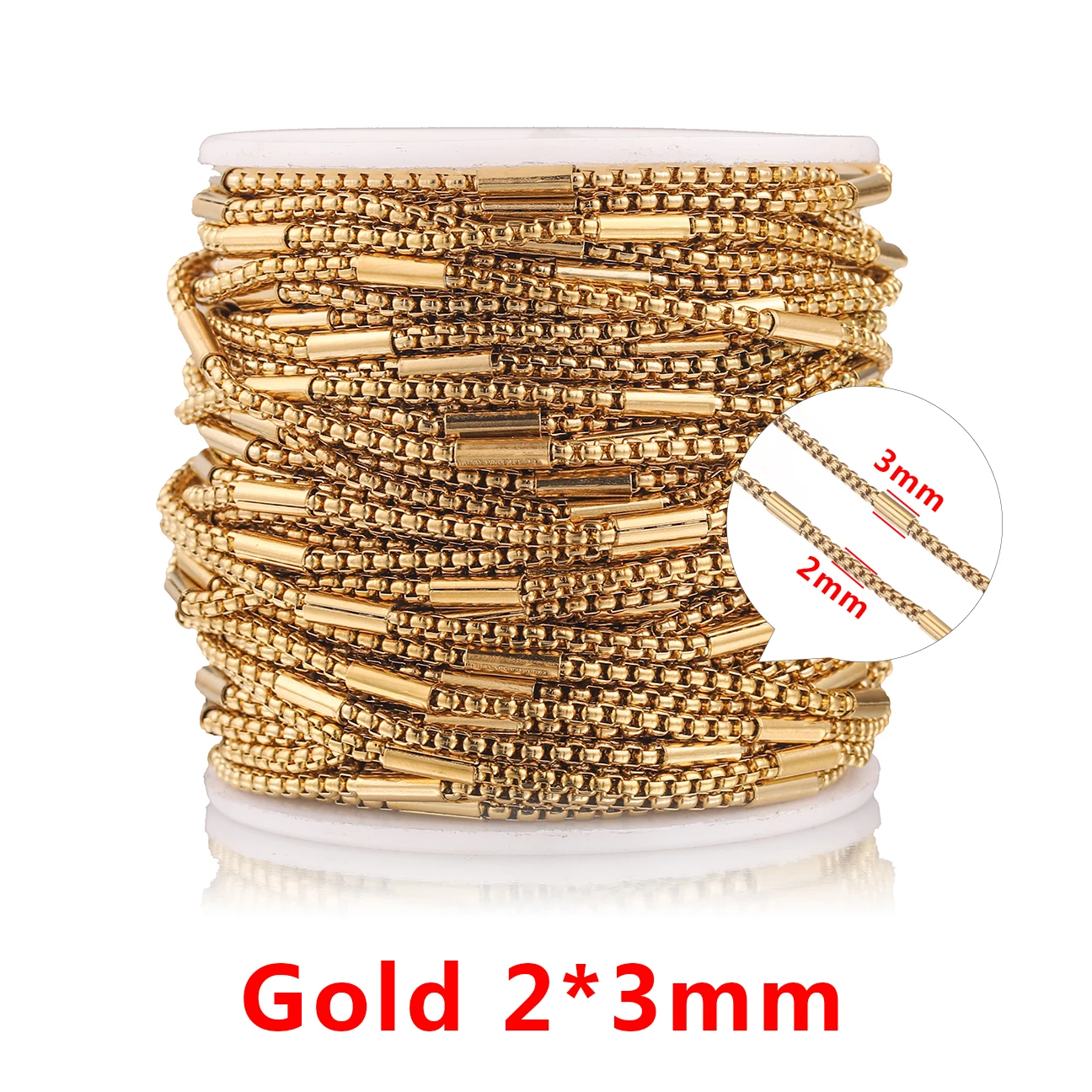 2 m Edelstahl-Kabelketten für DIY-Schmuckherstellung, DIY PVD vergoldete Kette für Halskette, Armband, Schmuckzubehör – Detail 31