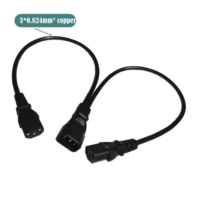 

IEC 320 C14 Male Plug to 2xC13 Female Splitter Power Cord C14 to 2 Way C13 Power Adapter Cable for UPS Server 0.5m