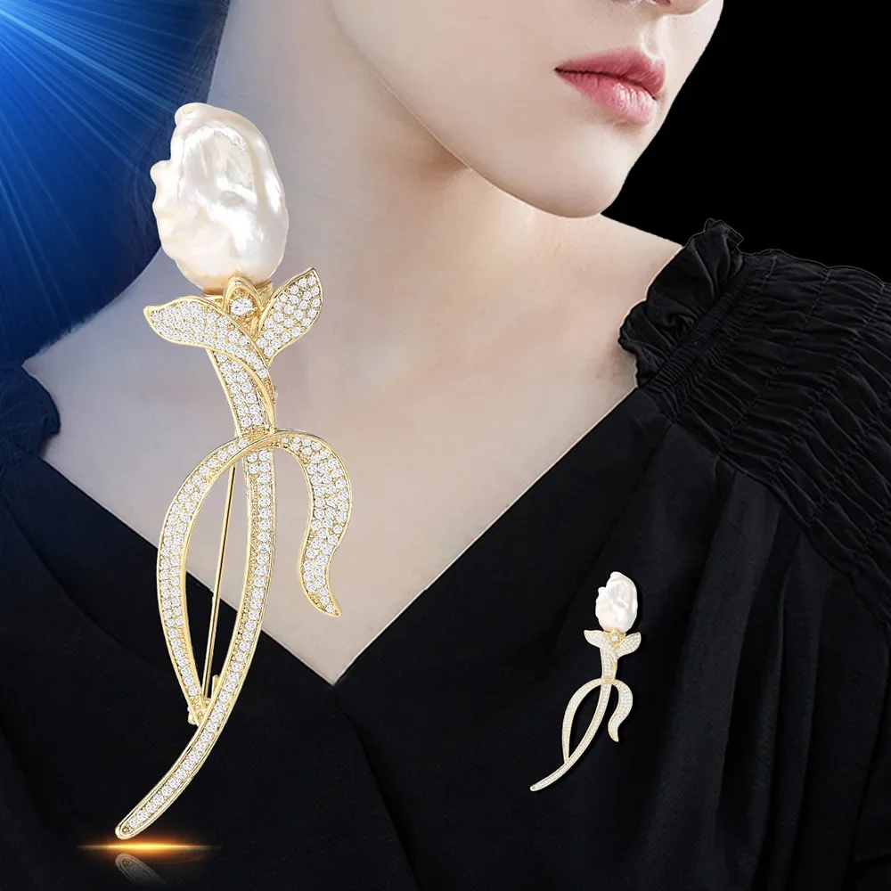 Exquisite Flower High-end Women's High-end Luxury Niche Classic Hollow Design Suit Coat Pin Decoration Office Party Accessories