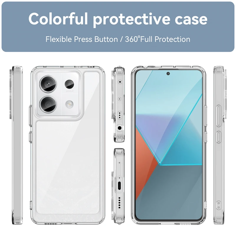 For Poco X6 Pro 5G Case Cover Xiaomi Poco X6 Pro 5G Capas Phone Bumper  Shockproof Transparent Colour Clear Fundas Poco X6 Pro 5G - AliExpress