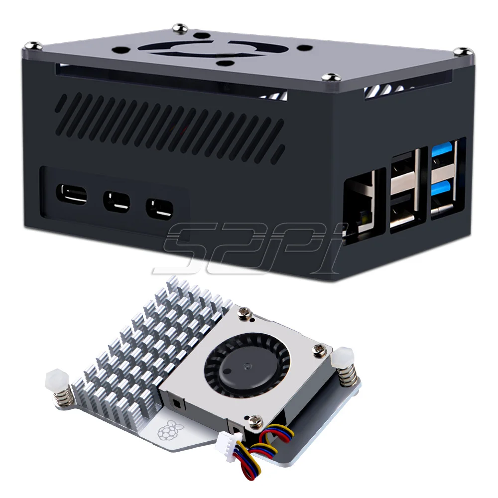 Caixa de Alumínio Raspberry pi Ventilador Oficial Raspberry pi 52pi - Imagem 3