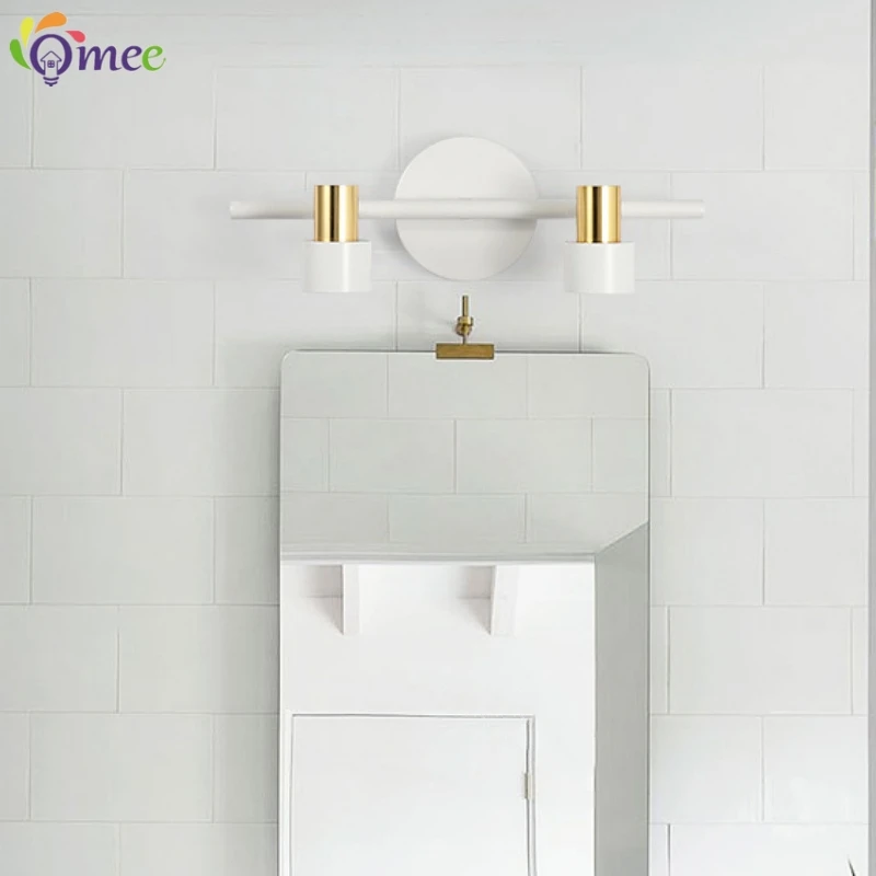 Modern LED Mirror Lamp Bathroom Mirrors Lights Vanity Lighting Black White Bedroom Lights Home Decor MR16 Led Lighting Lustre